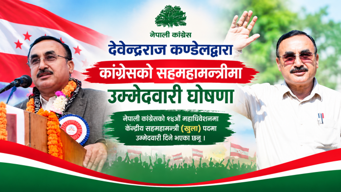 देवेन्द्रराज कण्डेलले कांग्रेसको सहमहामन्त्रीमा उम्मेदवारी दिने